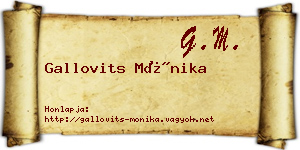 Gallovits Mónika névjegykártya
